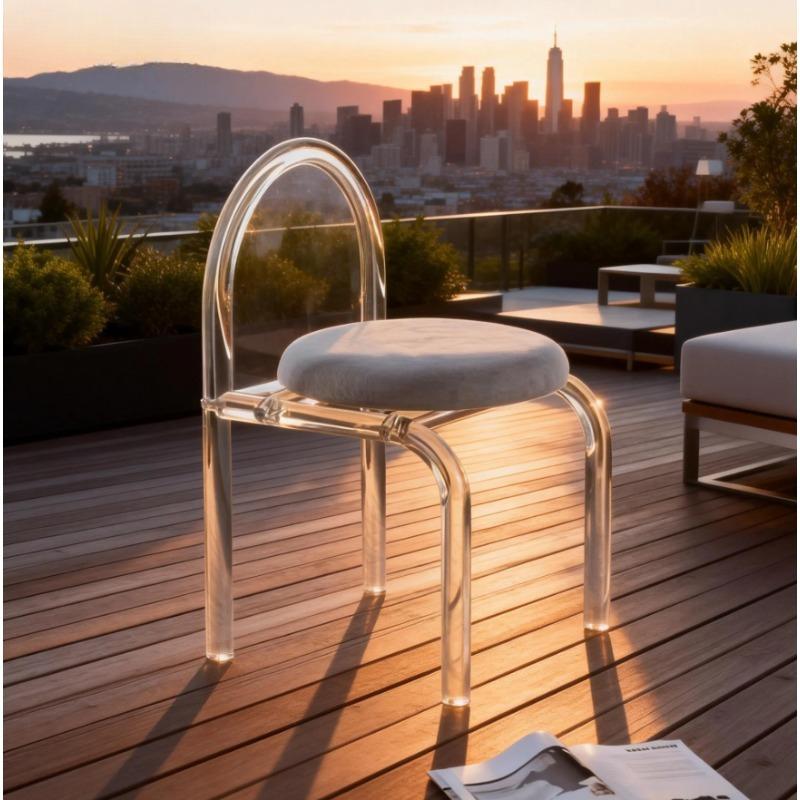 Moderner Klarer Acrylstuhl - 1 Stück Transparenter Vielseitiger Sitz für Schlafzimmer, Schminktisch & Esszimmer, Minimalistisches Langlebiges Design