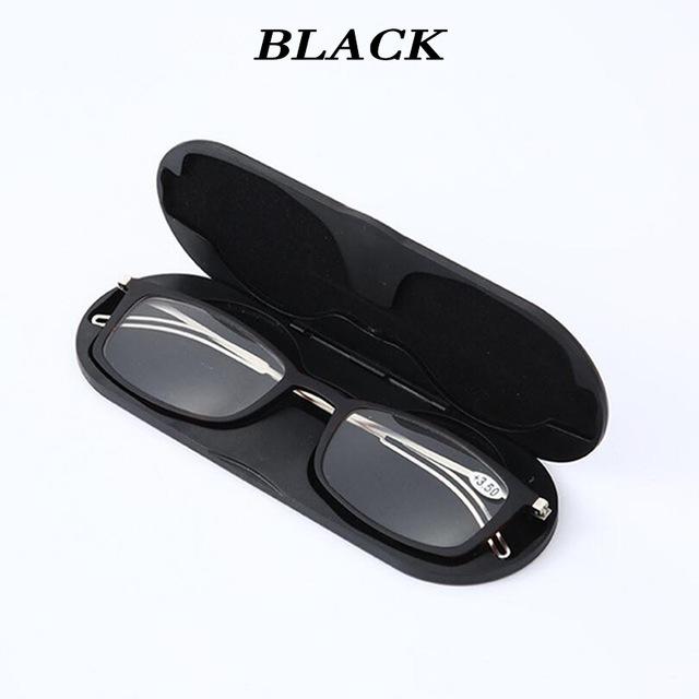 

Anti Blue Light Reading Glasses Portable Square Presbyopia Eyewear With Case Thin Prescription Eyeglasses Glasses Men Women+3.5 +100 чёрный