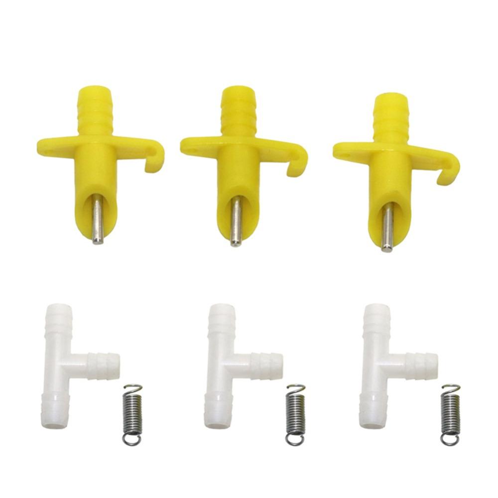 5/10/15 Sets Rabbit Automatic Nipple Water Feeder Rabbit Rodents Waterer Drinking Stainless Steel Fountains Animal Feeding Tools