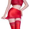 Women Lace Oil Glossy Shiny Micro Mini Skirt Stain Smooth Tight Maid Skirt Elastic Packet Hip Sweet Girl Shaping Cute Skirt