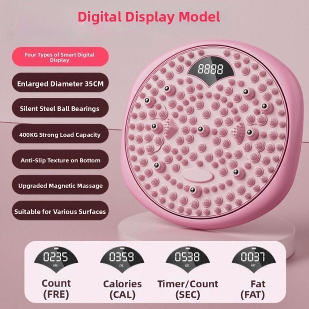 

Anti-Slip Twist Board LCD Display Waist Sculptor with Foot Massage Smart Ab Twister with Counter світло-рожевий колір