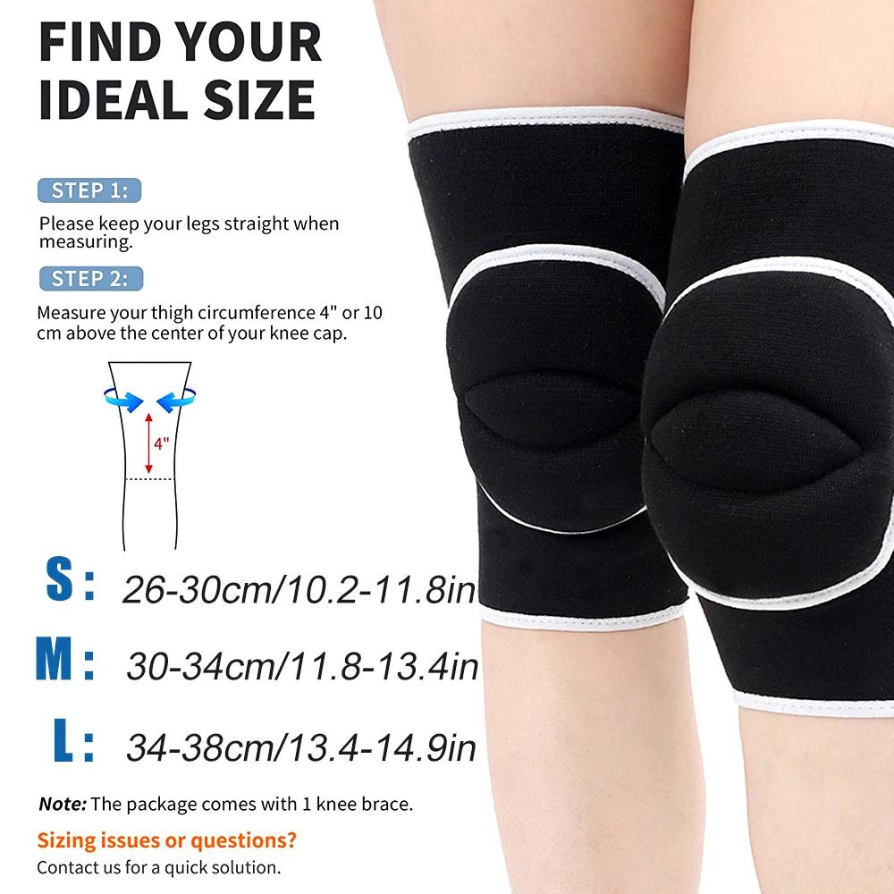 1 Pair Sports Compression Knee Pads Elastic Knee Protector Thickened Sponge Knee Brace Support For Dancing Workout Training Yoga