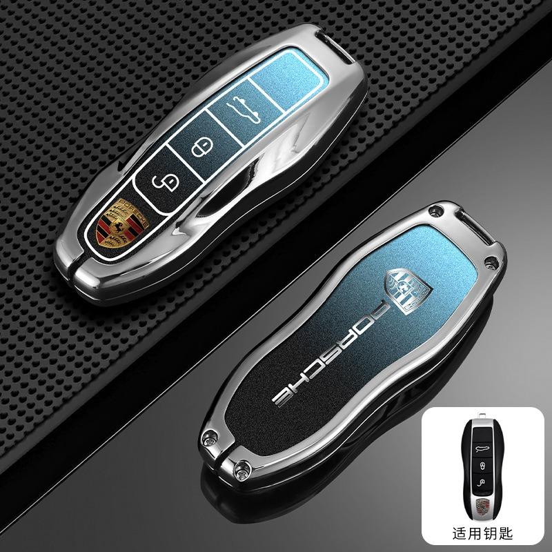 AFEBO1 Zinc Alloy Car Key Case Cover Protector Shell Smart Remote Accessories for Porsche 911 718 Panamera Macan Cayenne Boxster Cayman
