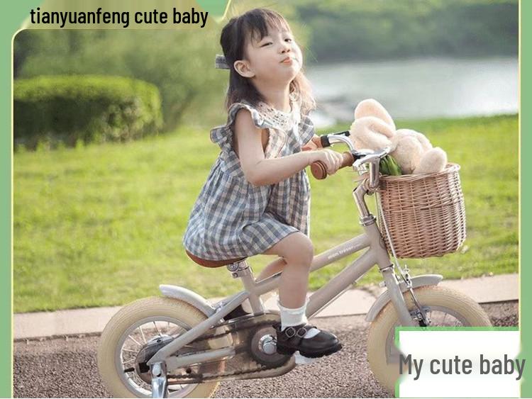 Retro Pastoral Rattan Bicycle & Scooter Basket for Kids