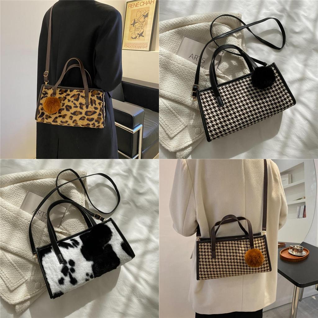 Large Capacity Plush Tote Bag Women's Handbag 2023 Spring New Fashion Street Trend Shoulder Crossbody Bag