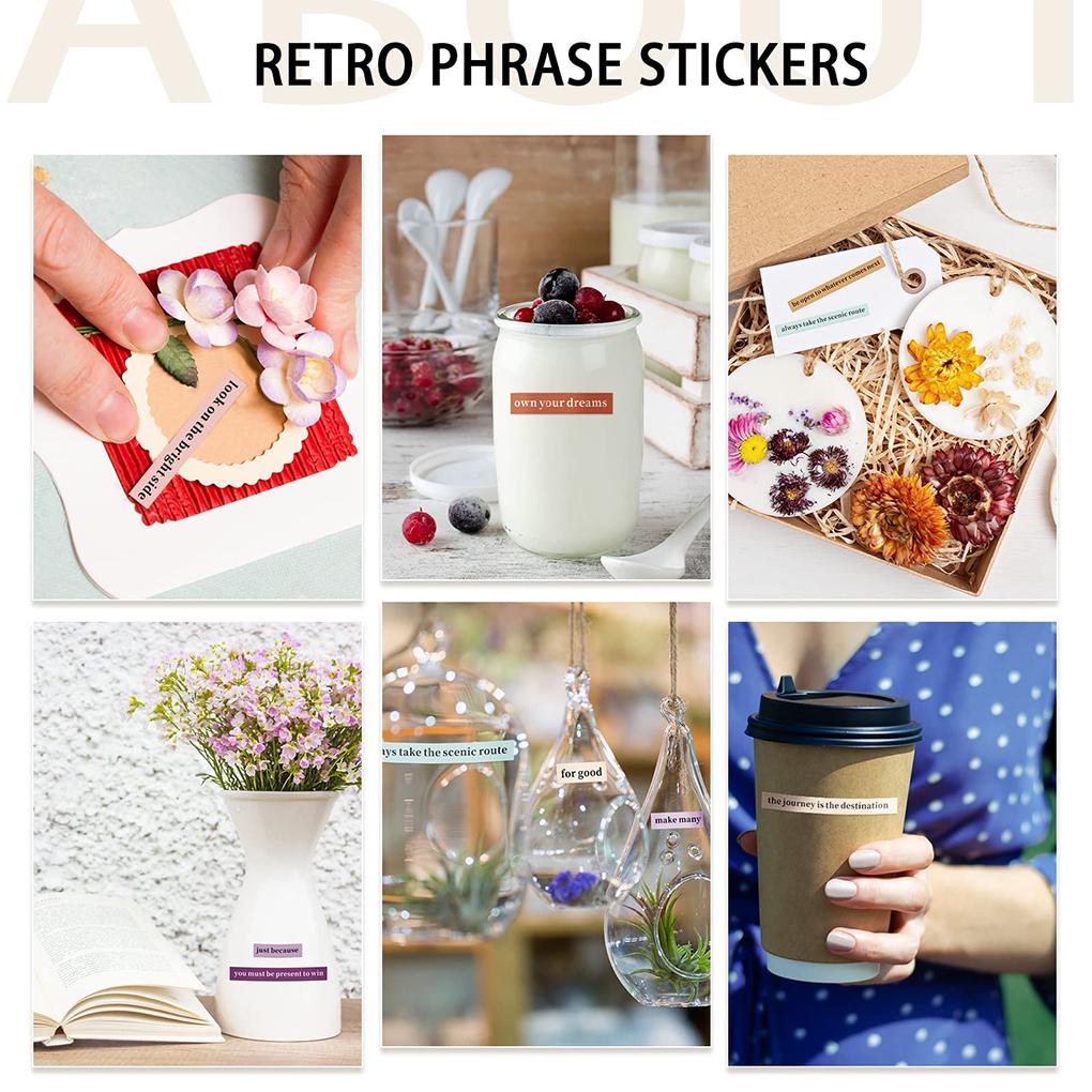 Pack of 8 Small Talk Stickers Self Adhesive Text Word Sheet Scrapbooking Greeting Card Journal Book Album Notebook