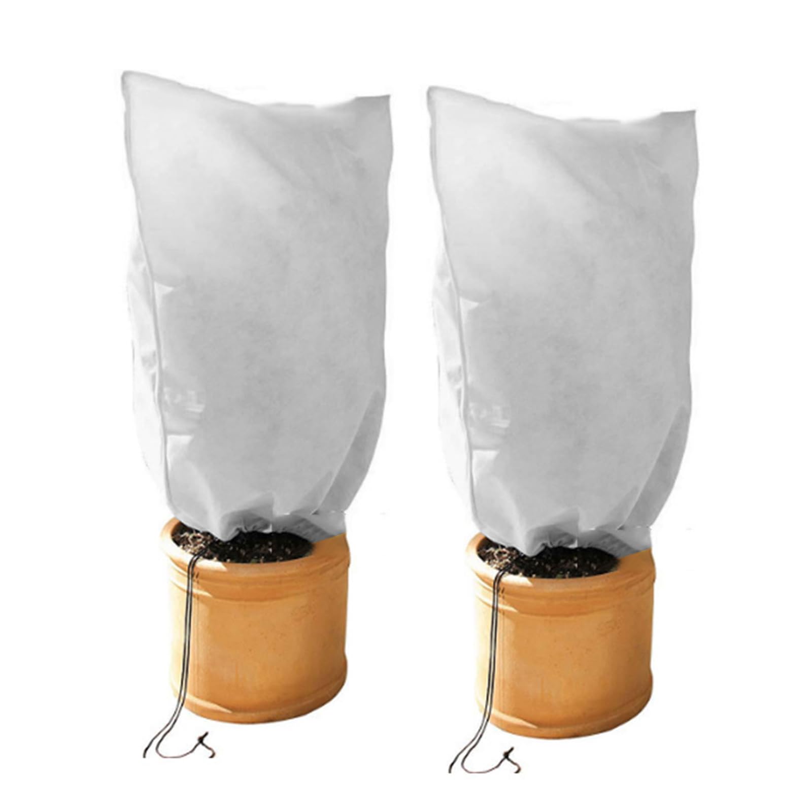 

Защитный чехол для растений Чехол для растений от холодной погоды 2 штуки Тканевый материал со шнурком Многоразовый чехол для защиты от мороза Холод Тепло Мороз Ветер Пыль