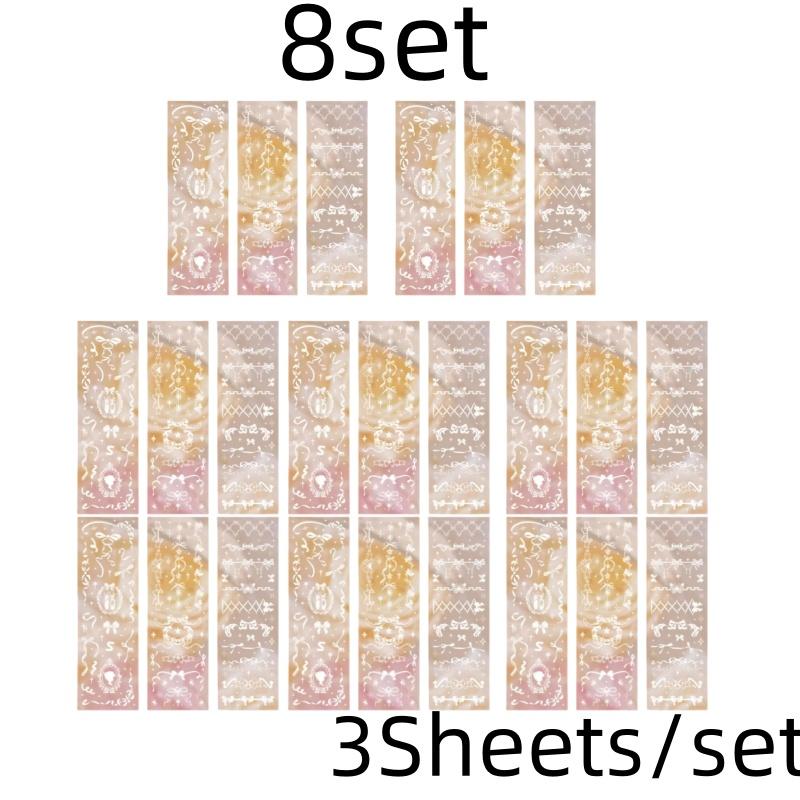 3 Sheets Butterfly Moon Star Stickers PET Transparent Decorative Stickers For Craft Album Journal Scrapbooking