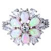 Shine Hot Sale Light Pink Opal Opal Stone Flower Ring Men's Vintage Ring Accessories