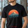 Nature Lover Unisexs Shirt Sunset Mountains Hiking Outdoor Sunrise Gift Idea Unisex Wilderness For Him Vintage Graphic Homme