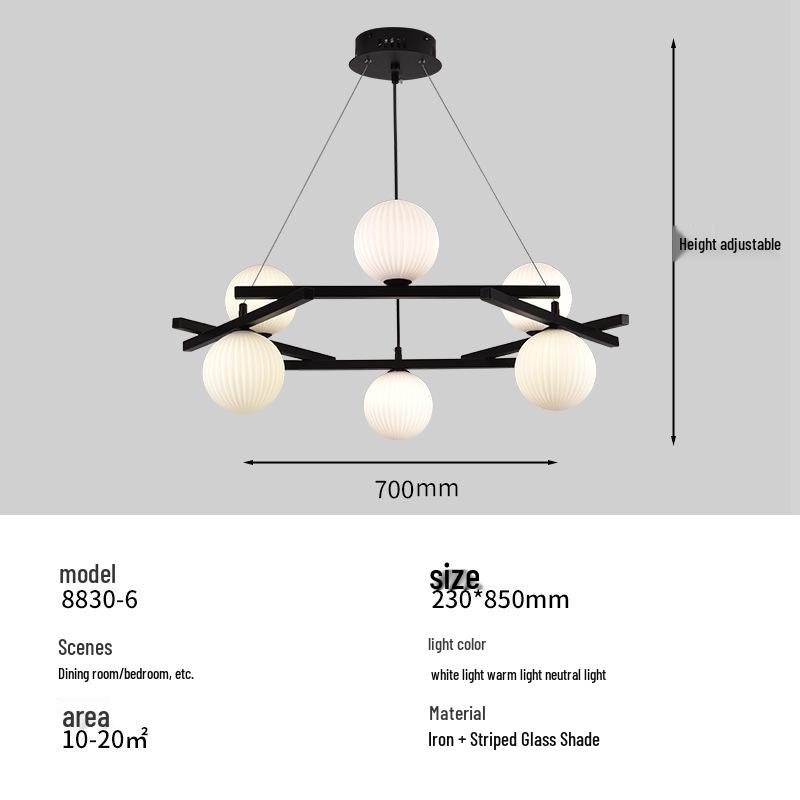 Итальянский Минималистичный Черный Стеклянный Люстра - Креативный Круглый Дизайн для Гостиных Warm Light