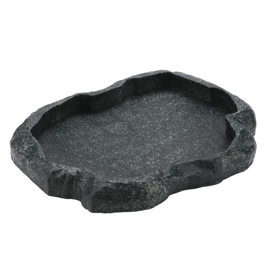 Resin   Reptile Rock Food and Water Dish Feeder Bowl for Tortoise  (Green S)