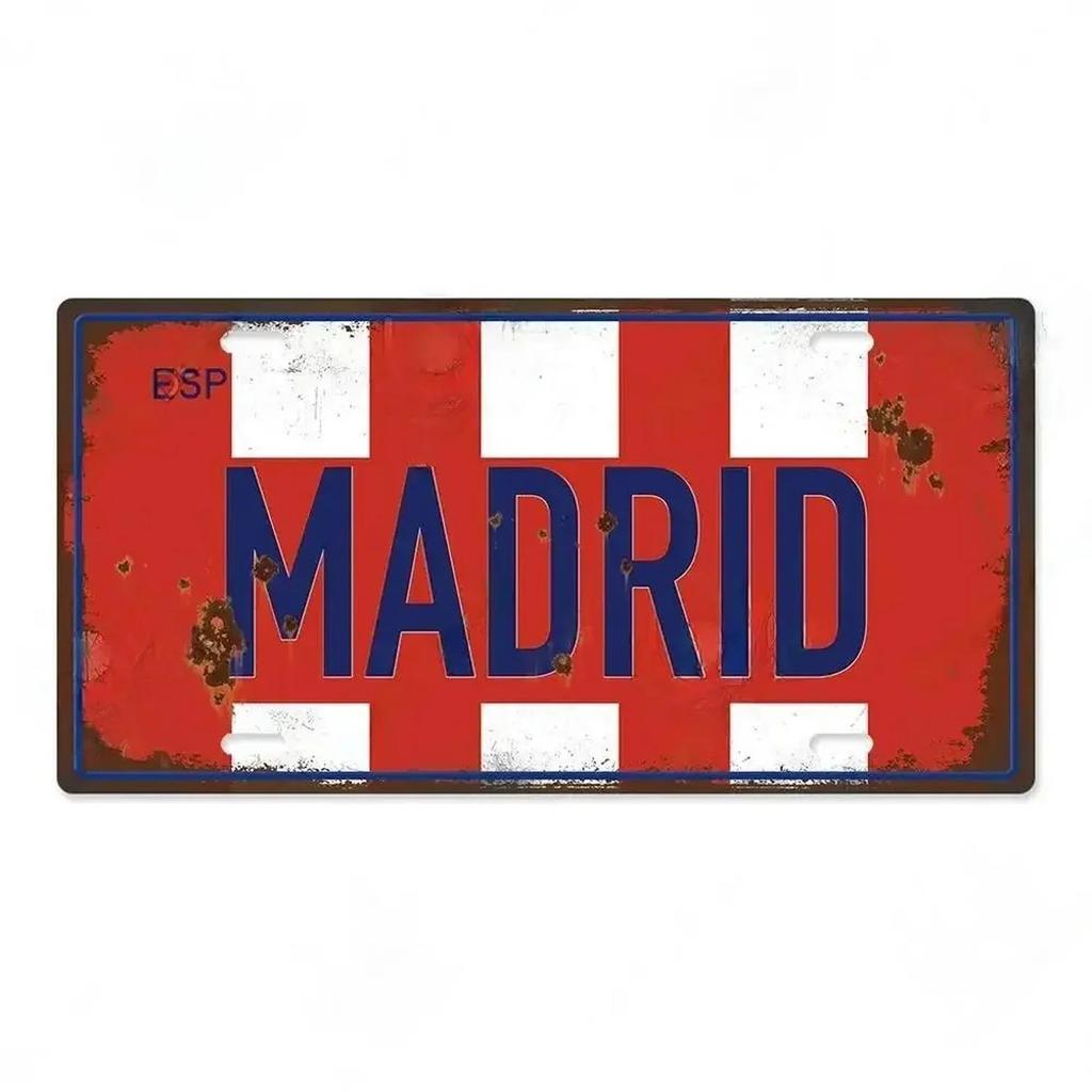 Paris Madrio Milan Munich Metal Tin Signs Vintage Plaque Auto License Plate Embossed Tag Garage Bars Pubs Clubs Home Wall Decor