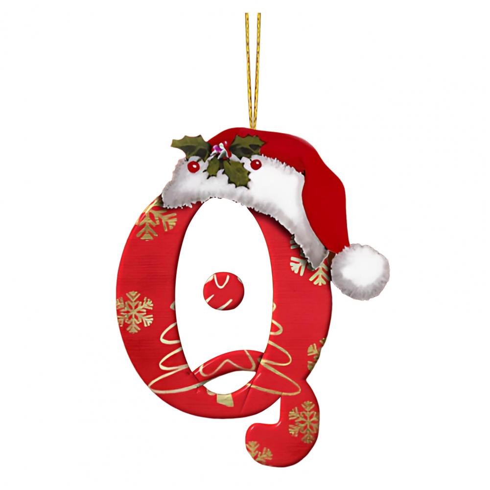Christmas Tree Letter Decorations Ornaments Set with Santa for Home Holiday