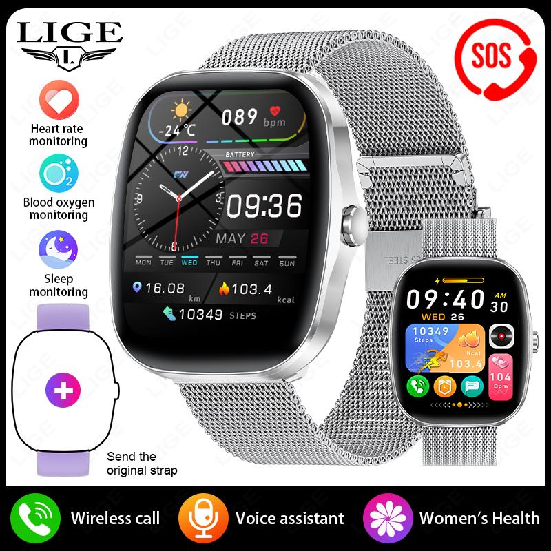 Smart Watch For Women Full Touch Screen Bluetooth Call Waterproof Watches Sport Fitness Tracker Smartwatch Lady Reloj Mujer