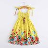 Summer Girls Floral Dress Sling Ruffles Bohemian Beach Princess Dresses for Girl Clothing  2-12 Years