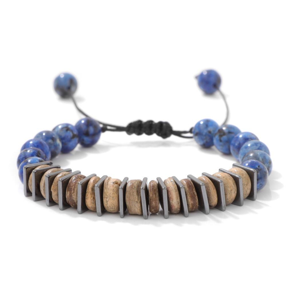 JYL TS Bracelet Braided  Unisex Classic Design Enhances Charm & Stability blue granite розовый лес