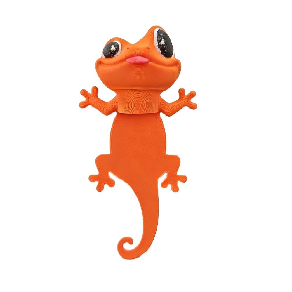 

3D Printed Big-Eyed Gecko Book Clip Funny Reading Books Bookmark Stationery Page Marker Office оранжевый