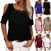 2023 Spring/Summer Women's Off-Shoulder Solid Loose T-Shirt