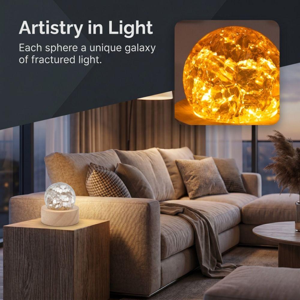 Detachable Luminous Crystal Ornaments Shiny Glaze Beads Glass Sphere Figurine Xmas Gift