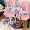 Transparent Ita Bag Plaid Pattern Shoulder Bags Large Capacity Bolsos mujer Versatile Bolsas Bolsa Y2k Harajuku Sweet Sac Femme