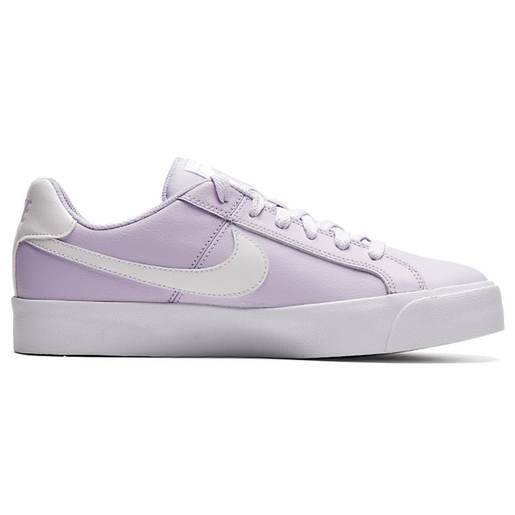Nike Court Royale Ac Synthetic Leather Slip Resistant Durable Shock Absorbing Low Top Sneakers Women Sneakers White Light-Purple AO2810-501
