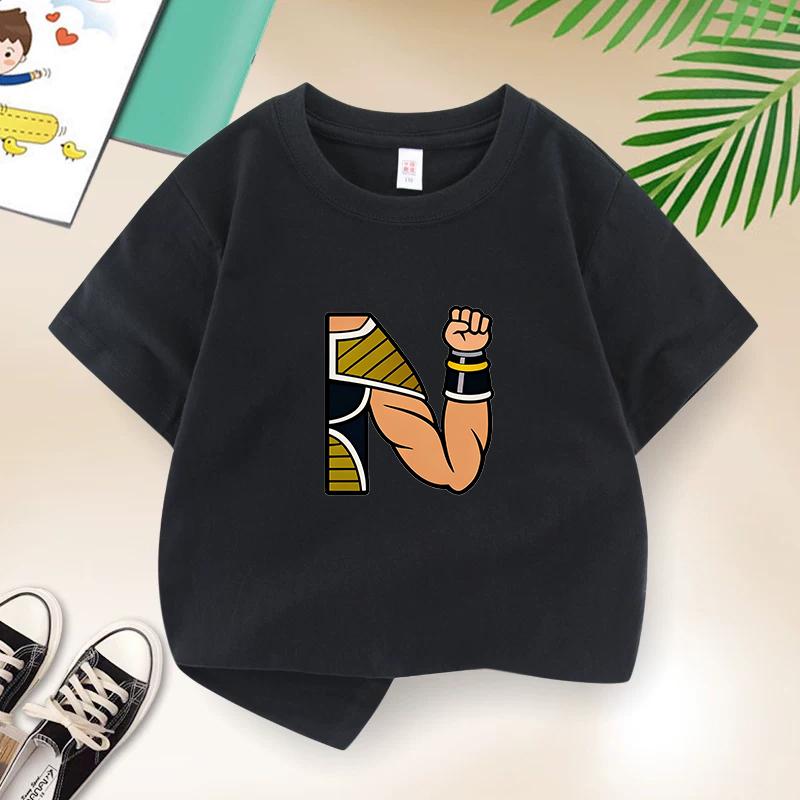 Dragon Ball Summer Childrens TShirt with DZ Letters Print Cute Casual Short Sleeve for Boys and Girls Suitable As A Gift