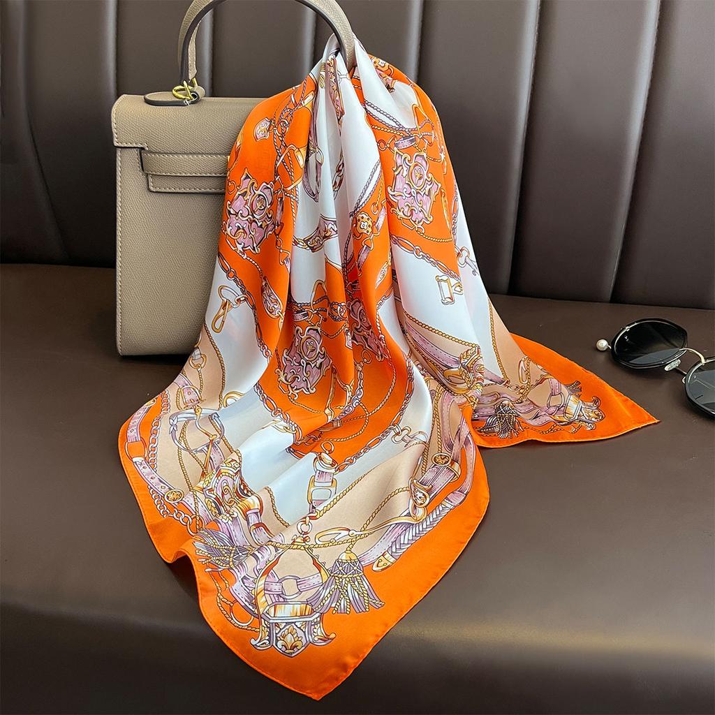 Luxury Design Silk Scarf Women 70*70cm Square Scarves Headscarf Decorate Neck Ties Female Hijab Neckerchief Neck Scarf Kerchief