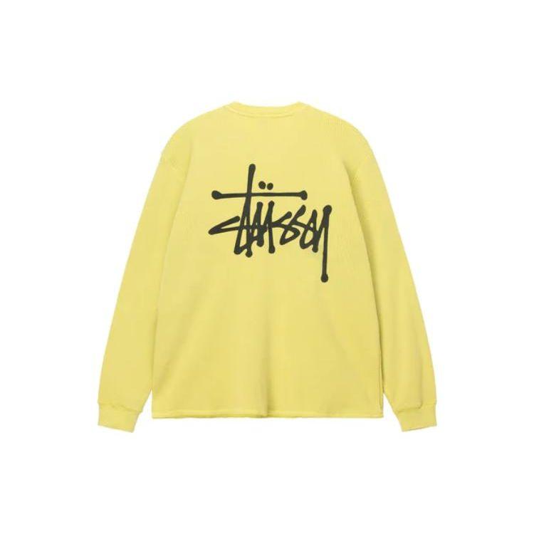 Stussy FW22 Letter Print Crewneck Pullover Long Sleeve Sweatshirt Men sweatshirt 1140336
