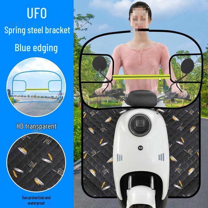 Universelles winddichtes, winterfestes, regendichtes Elektrofahrrad mit Handytasche für alle Jahreszeiten - Kältefestes Eltern-Kind-Liefermodell