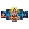 Lord Shiva Giving Blessing Meditation 5 Piece Five Panel Wall Canvas Print Modern Art Poster Picture Home Decor Gift For Him For Her