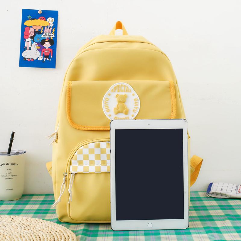 Four-Piece Backpack Set Campus Schoolbag Middle School Students' Light Large Capacity Computer Bag