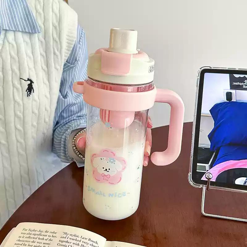 Large Capacity Water Cup With Cartoon Design For Office And Outdoor Use