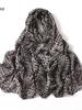 Summer Bohemian Chiffon Hijab Leopard Watercolor Print Islamic Scarf Ultra Lightweight Breathable Women Muslim Hijab Beach Trip for Daily Use
