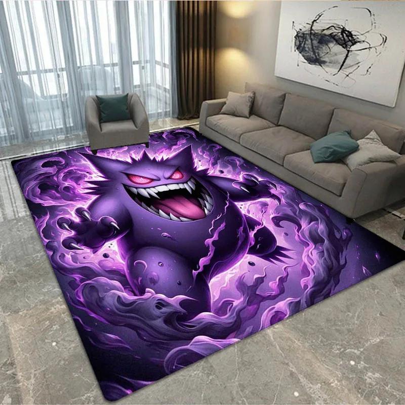 3D Pokémon Cute Gengar printed Carpet Living Room Bedroom Carpet Non-slip carpet home bedroom decor area rug Birthday Gift