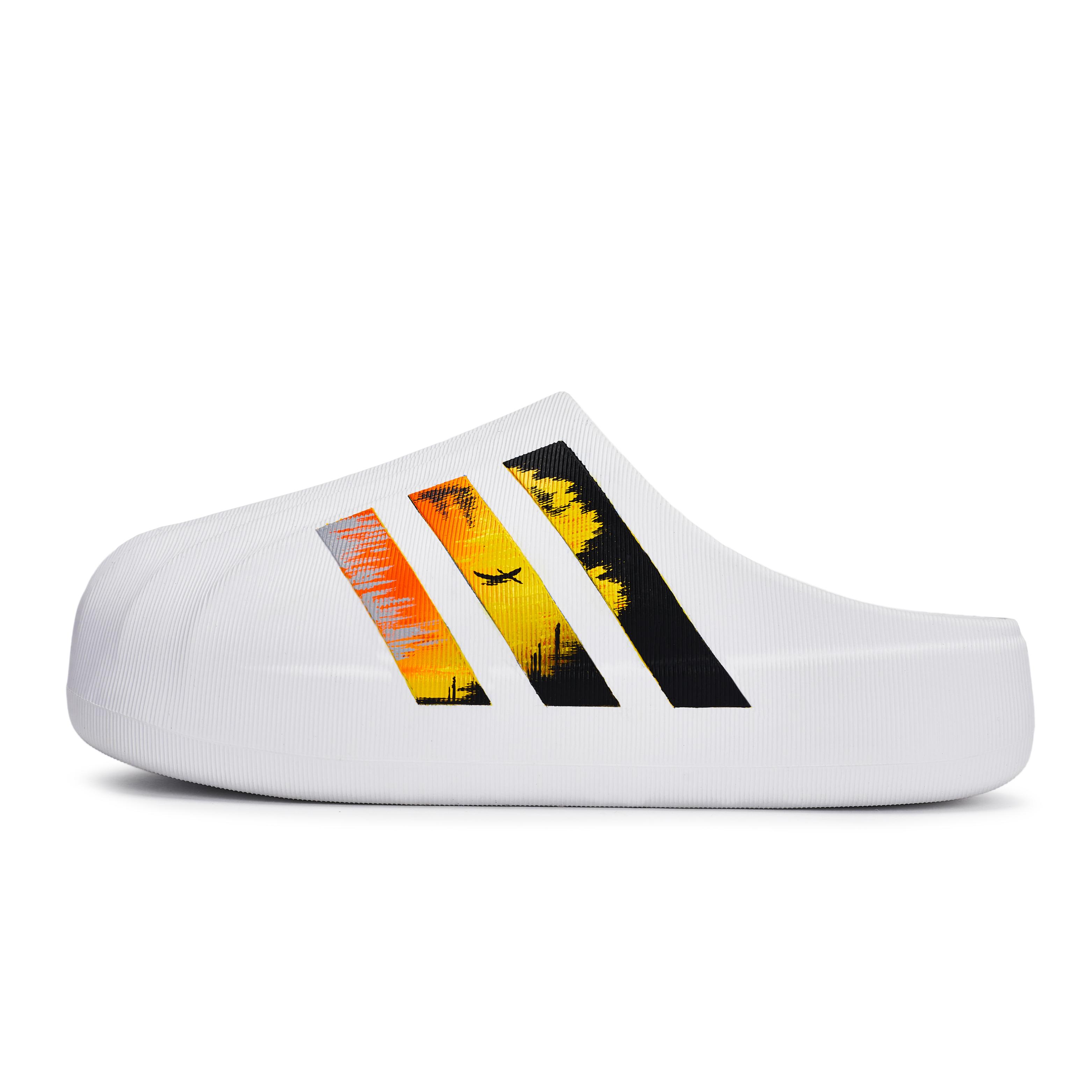 Adidas Originals AdiFOM SUPERSTAR MULE Abrasion Resistant Closed Toe Slippers Unisex Black White Orange Yellow IF6184(Team1189-) 40½