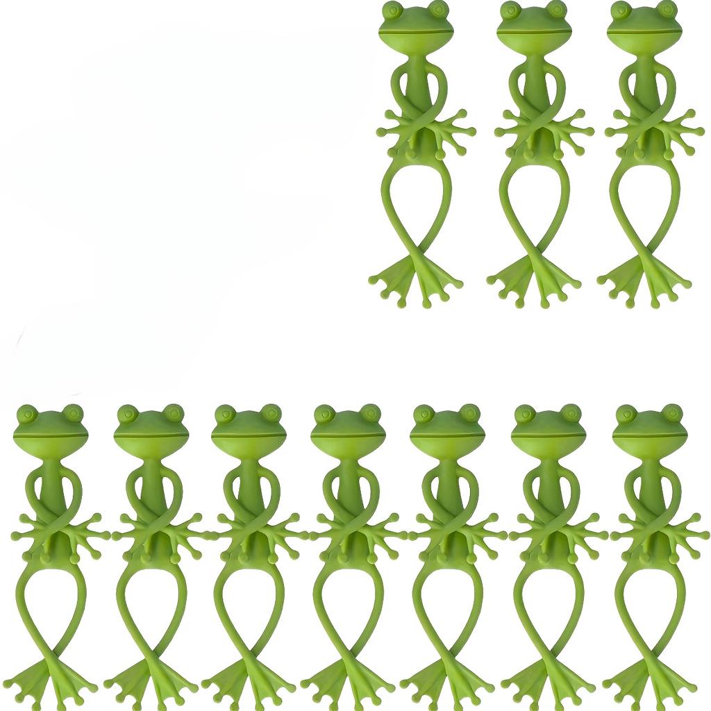 Green Frog Plant Stands,Cute And Stable PP Plant Supports, Suitable for Small Potted Plants, Perfect Indoor Garden Decorations