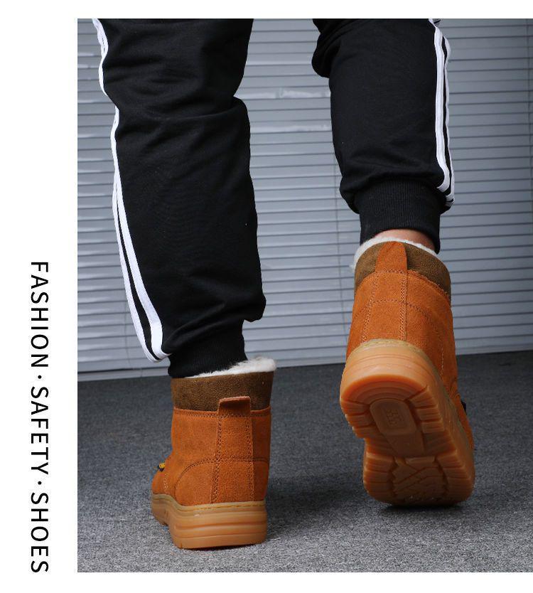 Unisex Winter Steel Toe Work Shoes - Anti-Smash, Anti-Puncture, Lightweight, Anti-Odor, Plus Velvet Cotton Lining for Welders.