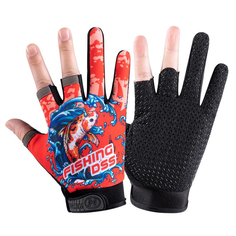 Unisex Quick-Dry Sun Protection Fishing Gloves – Three-Fingerless, Breathable, Anti-Puncture for Sea Fishing & Fly Casting