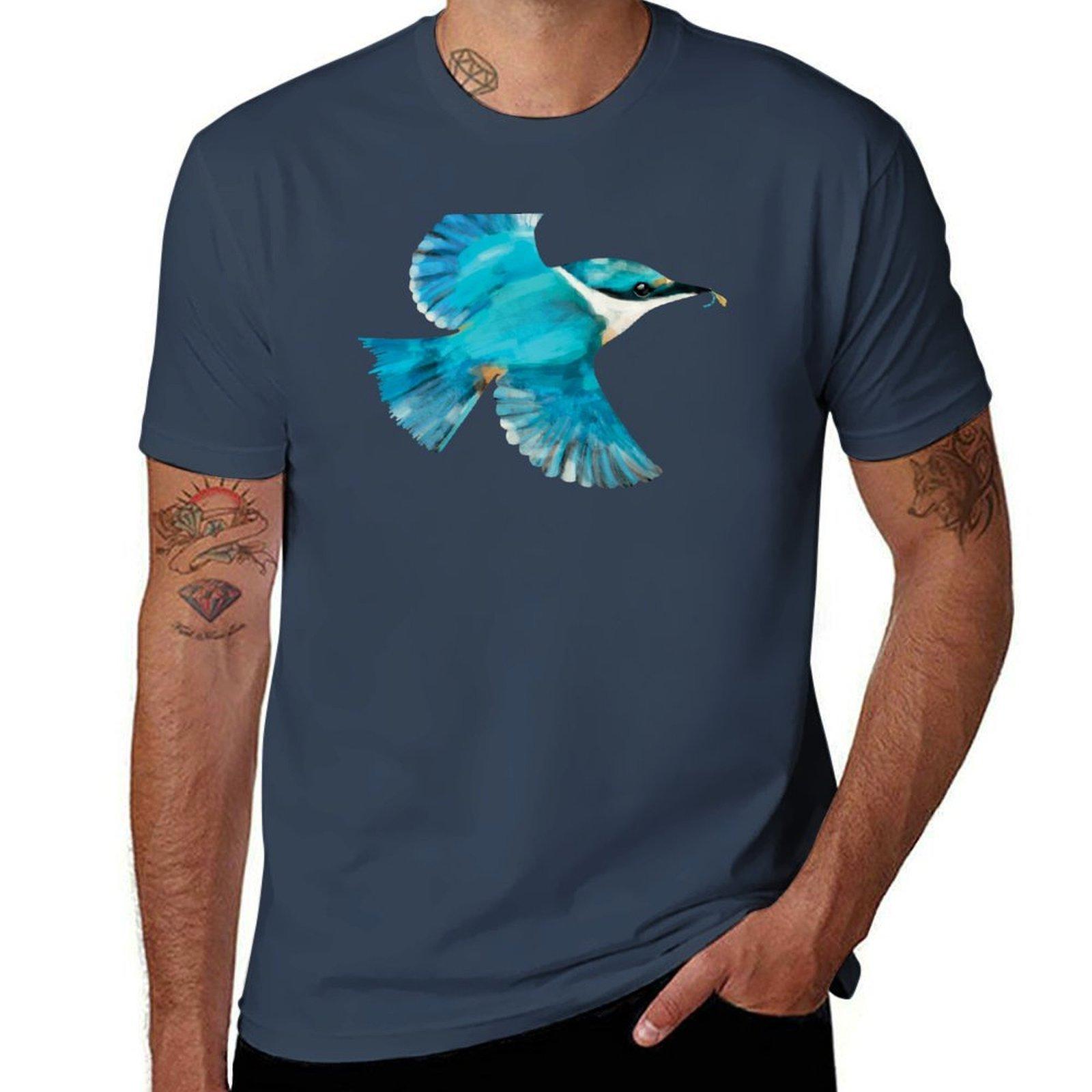 Sacred Kingfisher TShirt Modern Print Casual TShirt S