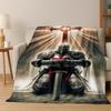Medieval Retro Knight dark Flannel Blanket Soft Warm Blanket for Bedroom Room Living Room Bed Office Travel Camping Picnic Gift