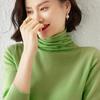 Women's High-Neck Solid Color Woolen Sweater - Slim Fit Knit Pullover for Autumn/Winter