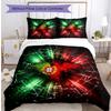 Set Biancheria da Letto Stampata Calcio Portogallo 3 Pezzi Set Copriletto Traspirante Accogliente come Regalo per la Casa Nuova o per le Feste