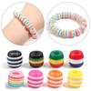 50pcs/Lot Rainbow Color Stripe Resin Beads Barrel Shape Loose Spacer Beads For Jewelry Making DIY Bracelet Necklace Accessories