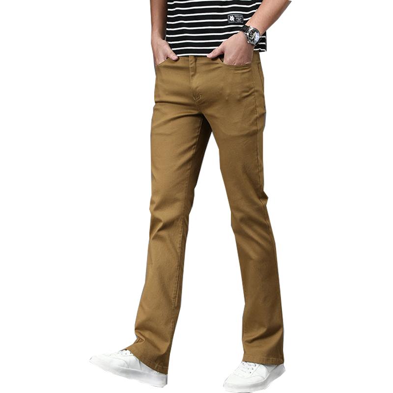 

Джинсы мужские новые мужские брюки из денима Micro-Flare корейская версия эластичных повседневных расклешенных брюк размер 28-38 38 коричневый