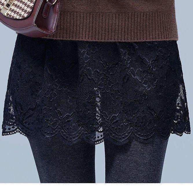 2025 Korean Style Lace Ruffle Hem Skirt & Versatile Tie-Up Apron Sweatshirt for Layering