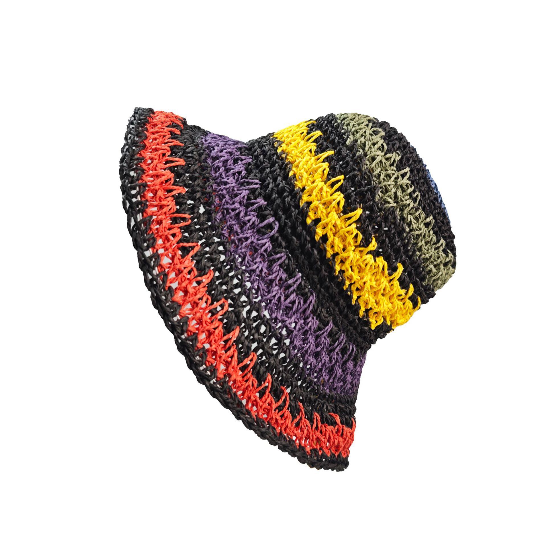 JYL TS DIY Крючком Соломенная Шляпа Складная Шляпа от Солнца Плетеная Солома black_ жевательная резинка