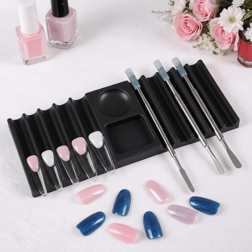 10-Compartment Plastic Pen Stand with Color Palette Nail Art Tools Holder  for Nail Art Painting
