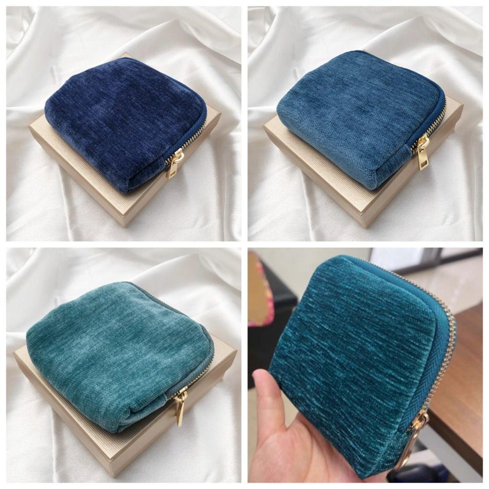 Multi-Layered Flannel Jewelry Zipper Bag Anti-lost Cloth Jewelry Organizer Portable Purse  Necklace