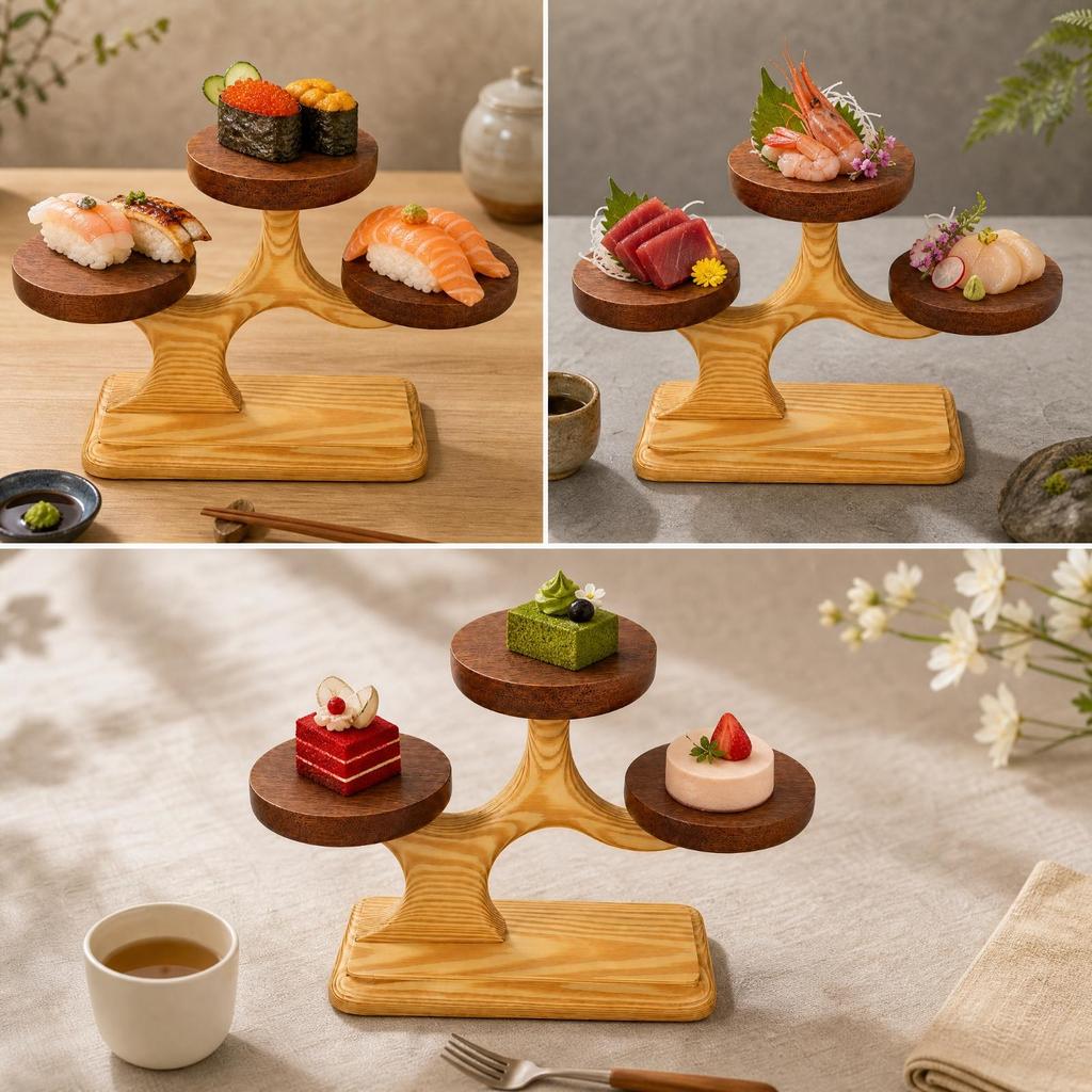 Tree-Shaped Serving Stand with Rectangular Base Versatile for Home Entertaining